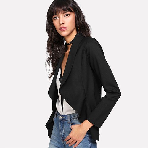2018 Hot Shawl Collar Open Front Blazer